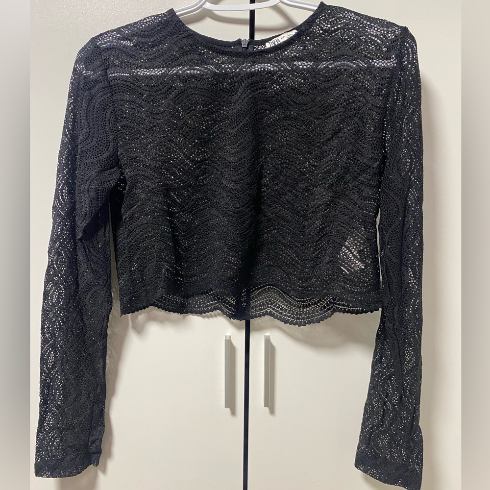 Zara Black Lace Blouse